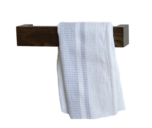 Dark Oak Wall Mounted Hand Towel Rail 28cm